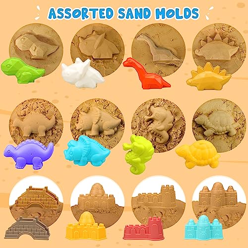 Toy Life Beach Toys For Kids Toddlers Sand Toys For Kids Toddler Sandbox Toy With Collapsible Beach Sand Bucket And Shovel Dino Sand Castle Molds Travel Beach Toys For Toddlers 3-4-6-7-8-9-10 #TOP3