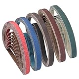 Funghwang 40PCS 1/2 x 18 inch Sanding Belt Kit Each of 36 60 80 120 240 Grits Ceramic and Aluminum Oxide Grinding Belts Replacement for The Ken Onion Edition of Work Sharp Knife and Tool Sharpener