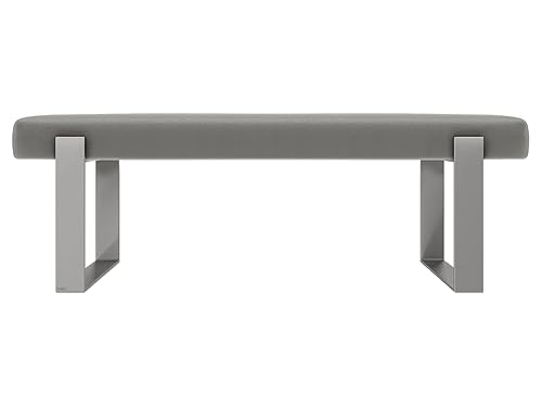 VANT Upholstered Bed Bench - Zigrino Mineral - Brushed Nickel