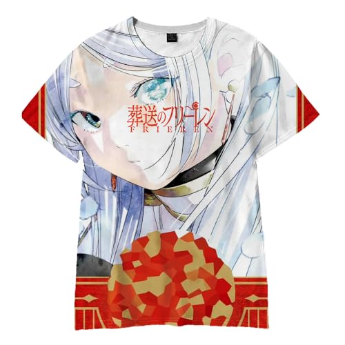 Photo de Xinchangda Frieren: Beyond Journey's End T-shirt d'été pour adultes imprimé 3D Anime Frieren Fern T-shirt à manches courtes Mode Casual Tops Cadeaux manga, Frieren, XXL