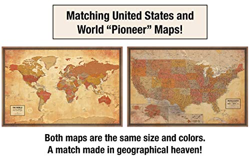 Laminated United States Pioneer Map Poster | Vintage Style Map | Includes The Most Legible Location Labels | 36” X 24” | Shipped Rolled In A Tube, Not Folded | Great For The Home Or Classroom #TOP6