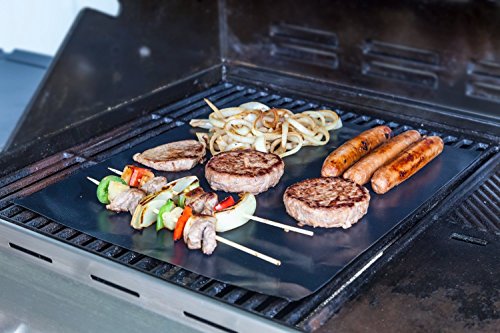 L.Store (R Heat Resistant BBQ Grill Mat - Barbeque Barbecue Accessories- Heavy Duty, Washable and Reusable - Non-Stick Grilling Surface for Gas, Charcoal, Electric Cooking
