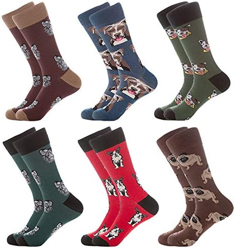 Men's Fun Dress Socks, Colorful Funky Socks for Men, Fancy Novelty Funny Patterned Casual Combed Cotton Office Socks,Mid Calf Cool Crazy Socks Unique & Striking Design