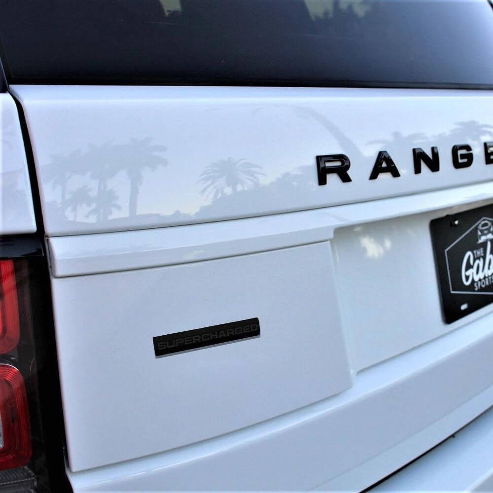 2X Supercharged Letter Car Sport Liftgate Logo Emblem Badge Nameplate (Matte Black)