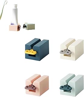 4 piezas prensa tubo de pasta de dientes - plástico prensa tubos manual puerta tubos de pasta de dientes, para baño, cocina, dormitorio (4 colores)