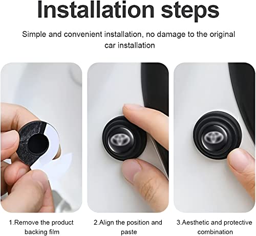 Image of BRAINLE Car Door Shock Absorber Pads Rubber Hood Pad Sound Proof Sticker 8PCS(Compatible for Toy-OTA Urban Cruiser Hyryder, Fortuner, Glanza,Innova Crysta, Vellfire, Camry, Hilux)(8 Pcs)