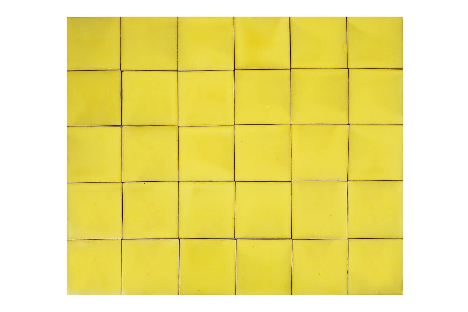 Cerames Azulejos amarillas mexicanos monocolor Ceramico Deslavado - azulejos de mosaico, azulejos ceramica monocromáticos para cocina, baño | Un paquete de 90 baldosas amarillas ceramica 10,5x10,5 cm