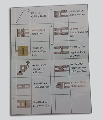 HONEYSEW Presser Foot for Pfaff Household Sewing Machine (11pcs Pfaff Foot Kit-Taiwan)