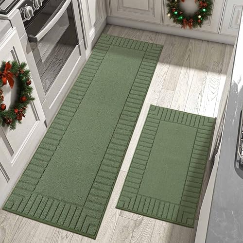 BEQHAUSE-Kitchen-Rugs-Non-Slip-Kitchen-Mats-for-Floor Machine Washable Kitchen Rugs 2 Pieces Kitchen...