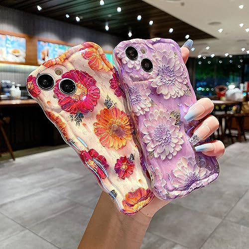 Coque Fleurs 3D iPhone 13 Pro étui silicone TPU transparent laser doux - 6