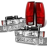 For Chevy C/K 1500/2500/3500 Tahoe Suburban Silverado Full Size C10 Headlights + Bumper Light + Tail Brake Lamp