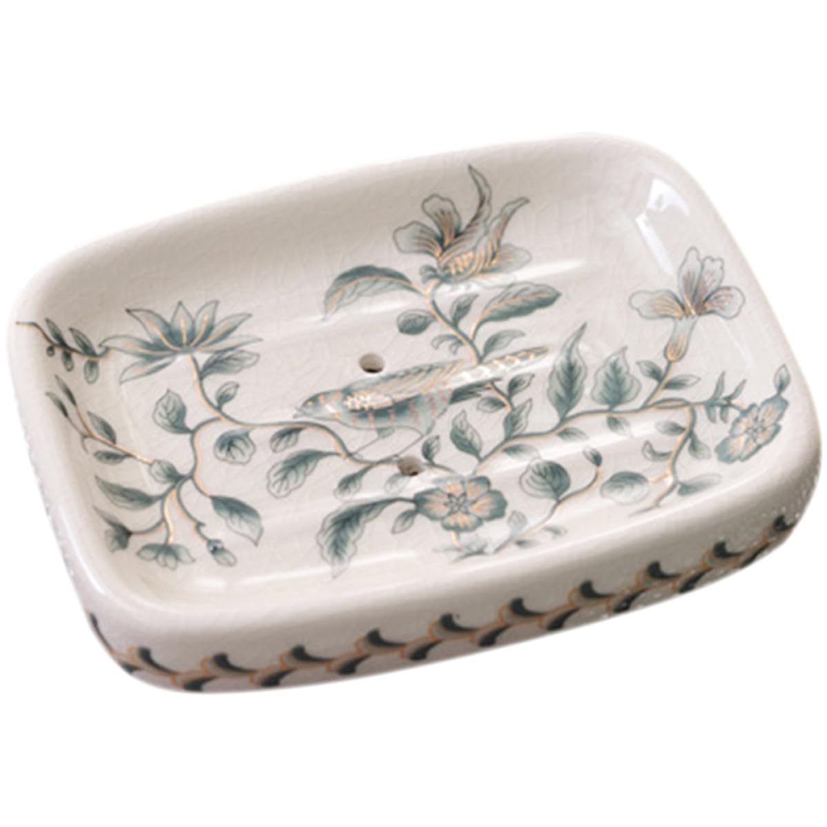 Porte-savon en céramique blanche avec système de drainage pratique