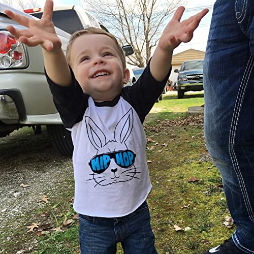 Easter Shirts Baby Boys Girls Raglan Long Sleeve Tees Toddler Easter Bunny Squad Graphic Tops3