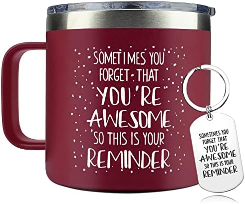 SHOW-YA Inspirational Gifts for Women - Sometimes You Forget You’re Awesome - Thank You Gifts,Birthday Gifts for Women Mom,Friends - Coffee Mug Gifts for Women 14oz