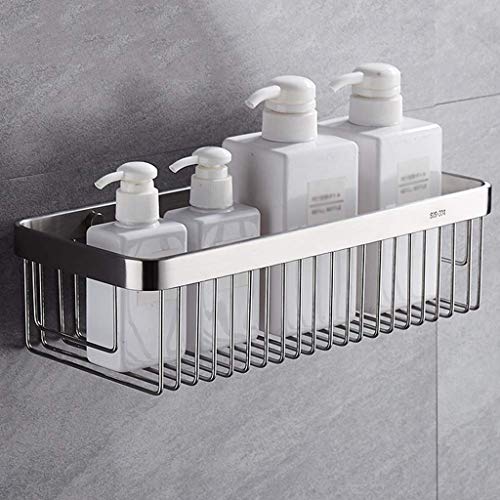 Erddcbb Bathroom Shelves, Shower Caddy Stainless Steel Shower Basket Bathroom Shower Shelf Toiletries Organizer Rustproof,Wall Mount (Size : 32X14X9Cm) #TOP3