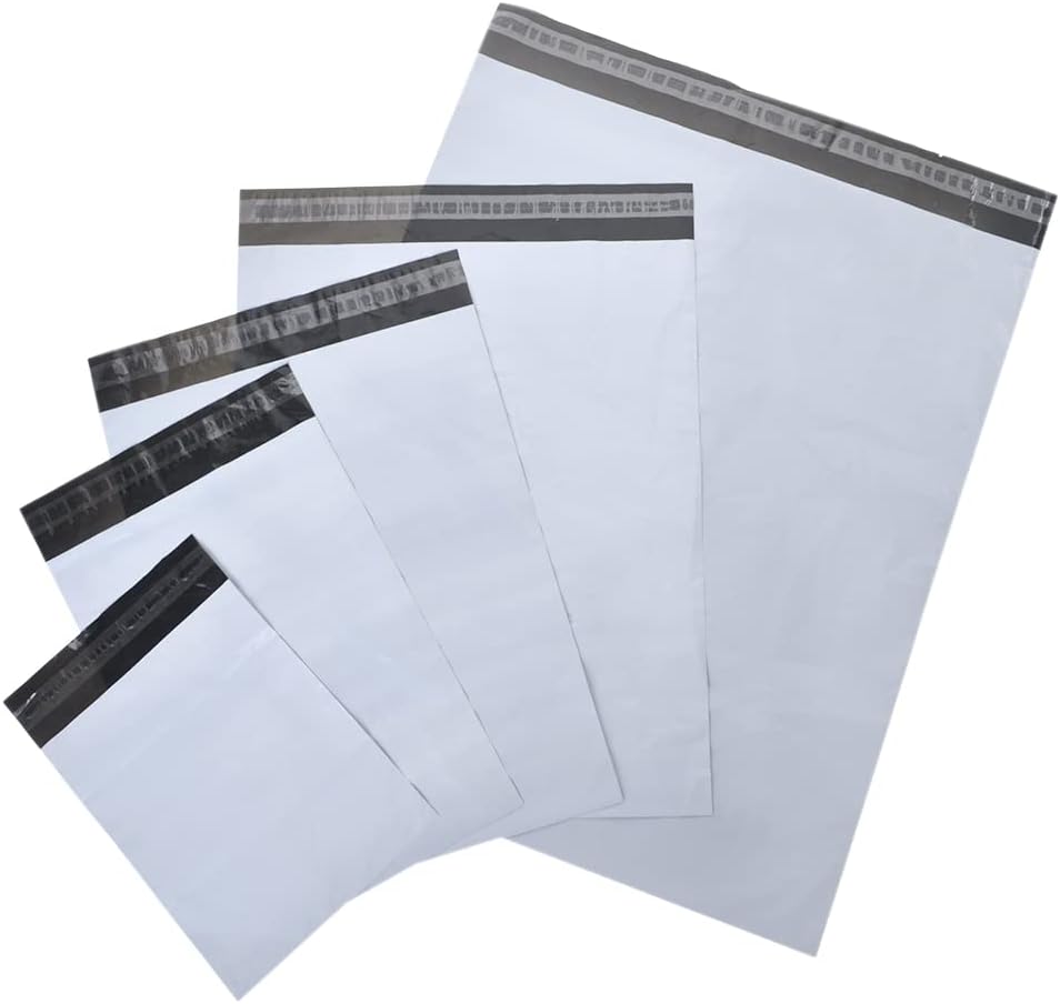 Muka Custom 100Pcs White Poly Mailers Bag Shipping Bags Printed White Self-sealing Mailing Envelopes-18x24