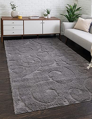 Rugs.com Botanical Shag Collection Rug – 5' x 8' Dark