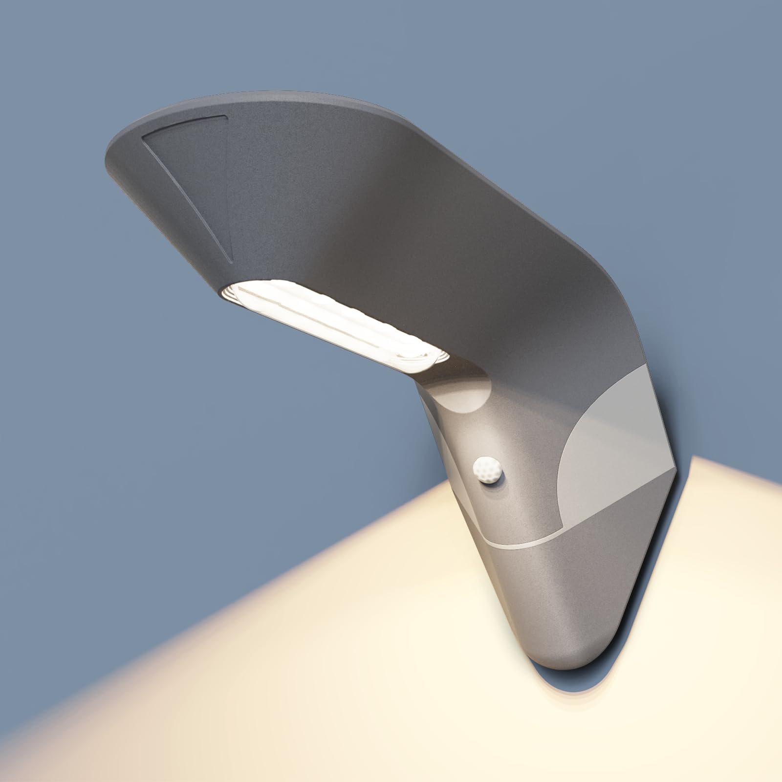 ACMHNC Zewnętrzna lampa słoneczna, zewnętrzna lampa solarna LED z czujnikiem ruchu, bateria 4400 mAh, wodoodporna IP65, aluminium, ściana ogrodowa ściana garaż