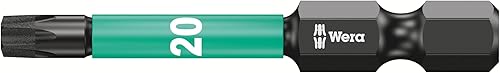 Wera 867/4 Puntas de destornillador Torx Impaktor con revestimiento de diamante para tornillos torx TX25, paquete de 5