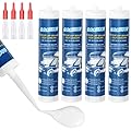 Gociean 2025 Version RV Roof Sealant 4 Pack, Self-Leveling Lap Sealant White, Camper Caulk for RV Roofing, Maintenance, Repair