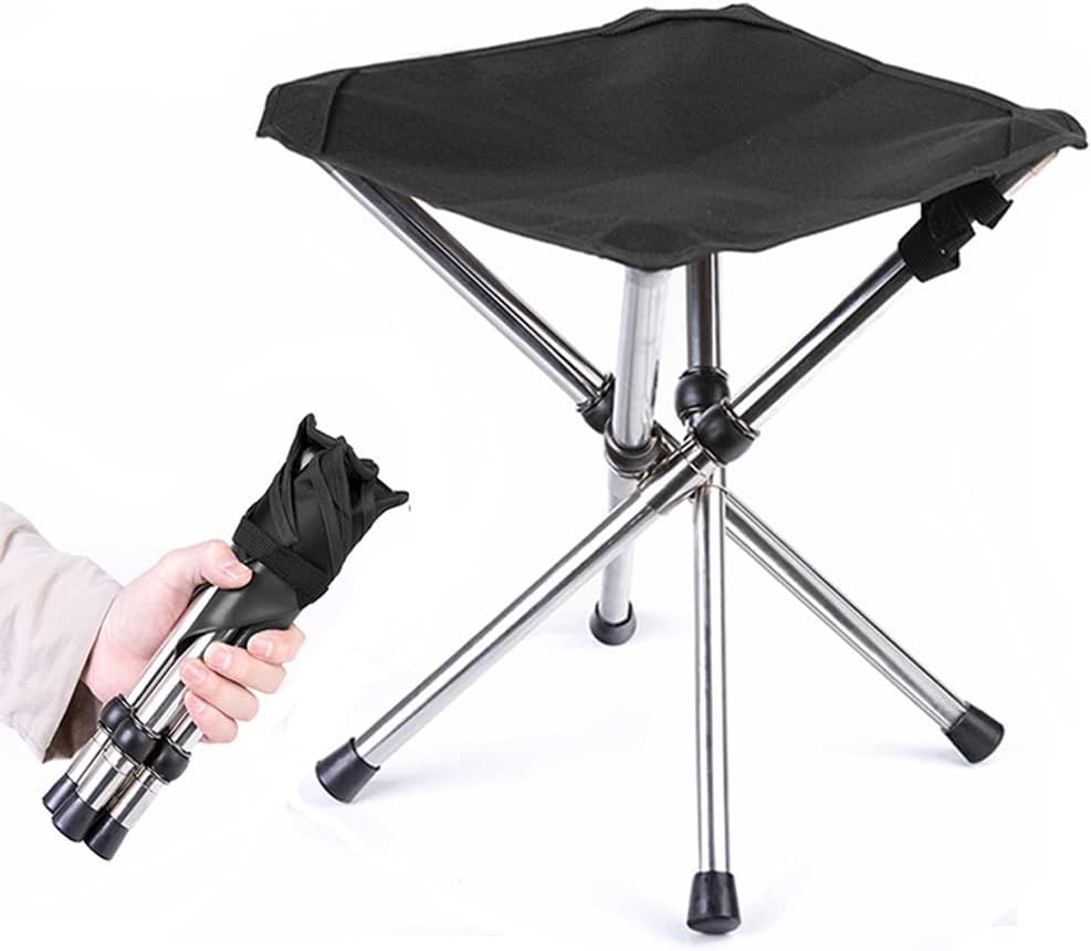 Tabouret Trépied Portable Et Pliable En Toile à 3 Pieds Pour Randonnée, Camping, Pêche, Pique