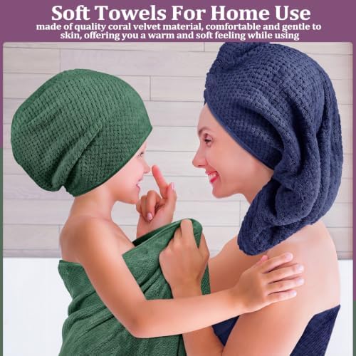 Mixweer 20 Pcs Bath Towel and Washcloths Set for Bathroom Includes 5 Bath Towels 5 Hand Towels 10 Washcloths, Soft Coral Velvet Absorbent Quick Dry for Sports Shower Hotel Spa (Dark Color) - 2
