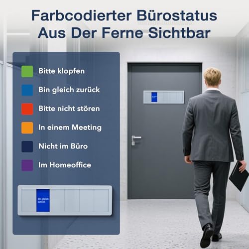 Büro Türschild-6 Optionen Bitte Nicht Stören,In Einem Meeting,Nicht Im Büro,Komm Rein,Bin Gleich Zurück,Bitte Klopfen-Schilder Mit Schiebefunktion
