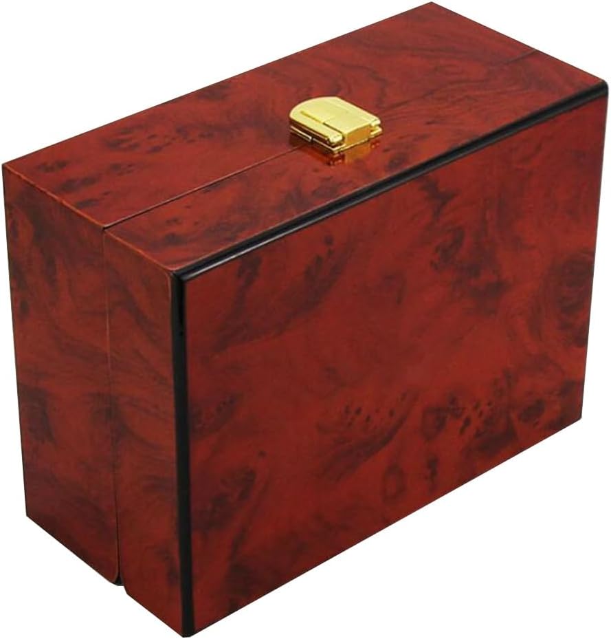 Cushion Interior Wooden Lock Clasp Solid Metal Jewelry Watch Storage Display Box Showcase Mens Gift 18.5x13.5x8.5cm