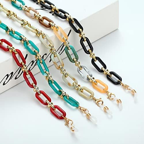 lfdhcn Acrylique Bouton chaîne Lunettes Lunettes chaîne Femmes Anti-Perte Masque Suspendu Lunettes de Soleil lanières Tenir Cordon Sangle Corde Collier – vue 4