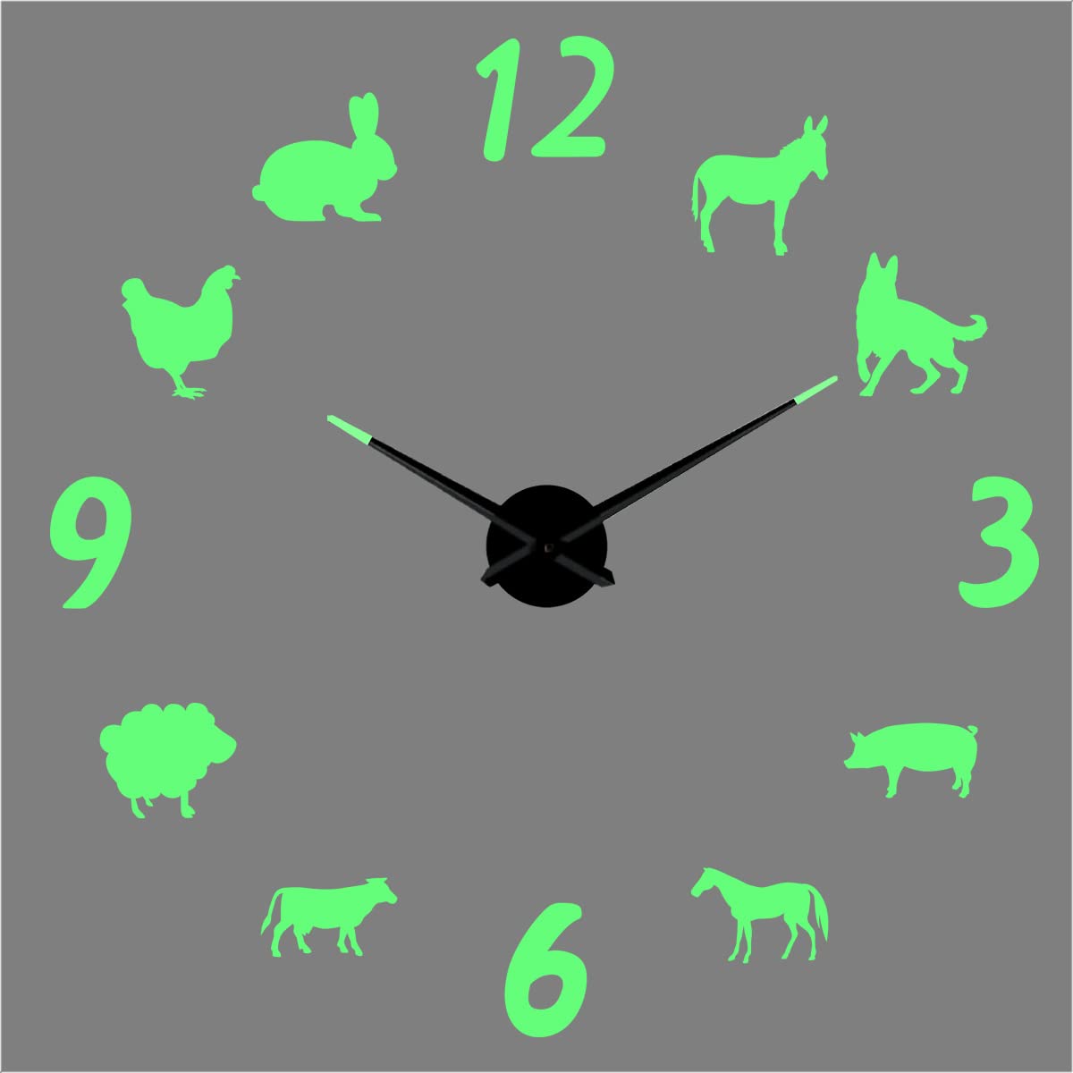 Sticker mural 3D en acrylique avec horloge murale silencieuse