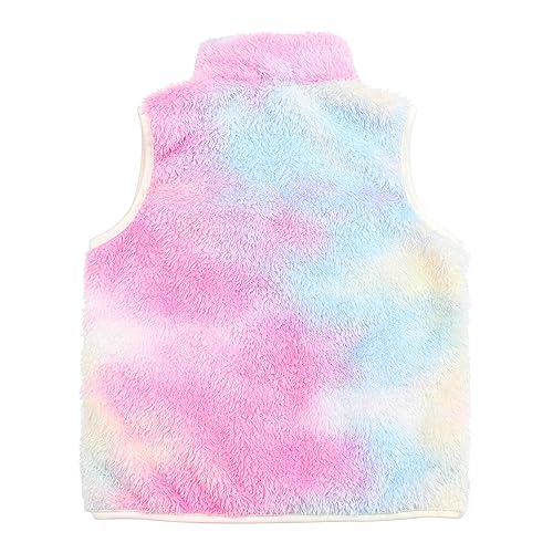 Image of JESKIDS Girls' Boys Sherpa Fleece Vest Outwear Lightweight Solid Color Cute Jacket with Pockets 2-11 Years