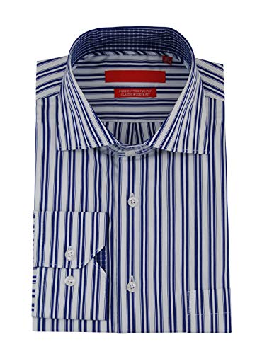 DTI GV Executive Mens Modern 100% Cotton Dress Shirt White