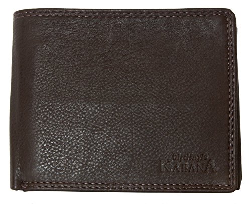 Donkerbruine echt leren natuurlijk herenportemonnee gemaakt van soepel, prettig aanvoelend rundleer zonder merktekens en opschriften Kabana