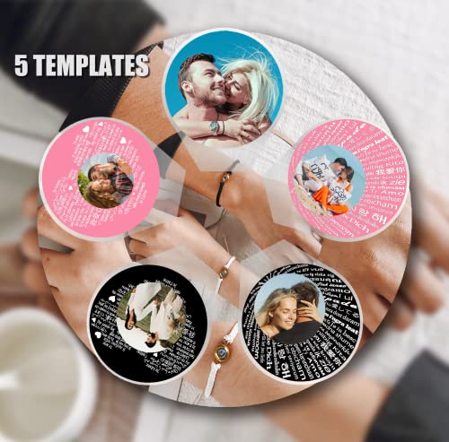 EMIRISTIC Italian Engravable Photo Bracelet - Customized Couple Bracelets for Him & Her with Hidden Picture, Adjustable Memorial Keepsake - Anniversary & Valentines Day Present4