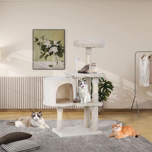 Árbol para gatos resistente 36 pulgadas beige miniatura 5