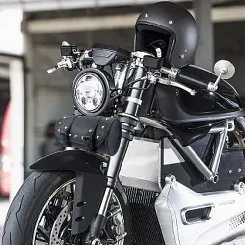 Bolsa de rolo para motocicleta em couro, bolsa para guiador de motocicleta à prova d'água - Bolsa d