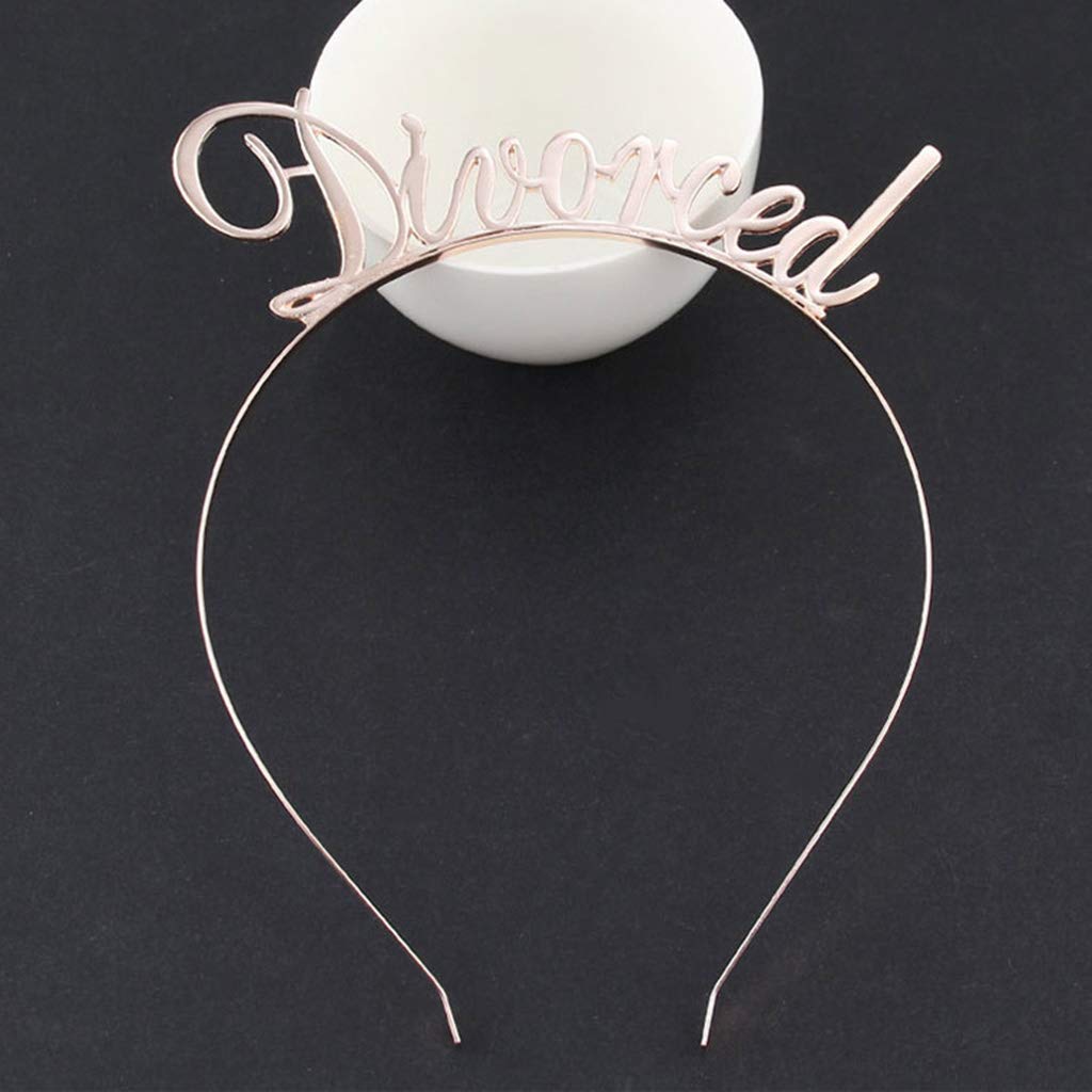 Metal Headband Funny Divorced Letters Tiara Hair Hoop Single Women Break up Gift Rose Gold image 4
