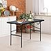Saicool Folding Event Table, Heavy Duty Picnic Table Indoor Outdoor Camping, 4FT Portable w Handle Lock for Banquet, Black