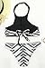 Cupshe Fashion Women's Black&White Diamond Printing Halter Padding Bikini Set (L), Multicolor