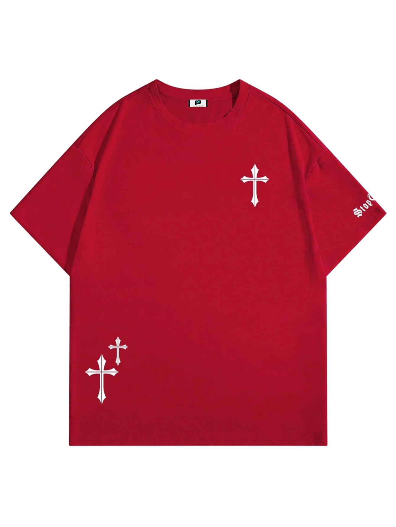sxv style SXV 'Crossss’ Printed Cool Aesthetic Oversized Baggy Cotton T-Shirt for Men & Women-picture-50