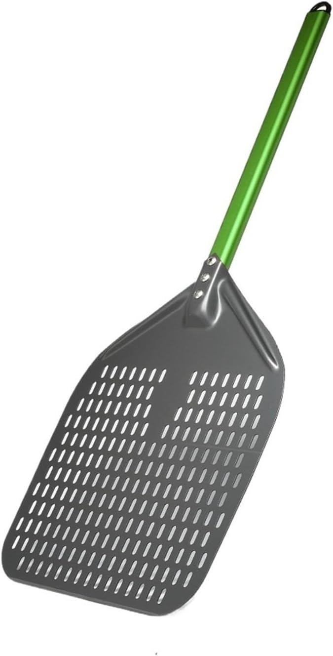 12" Anodized Pizza Peel Rectangle Pizza Turning Shovel Set Aluminum Pizza Peel Paddle 40cm Long Silicone Handle
