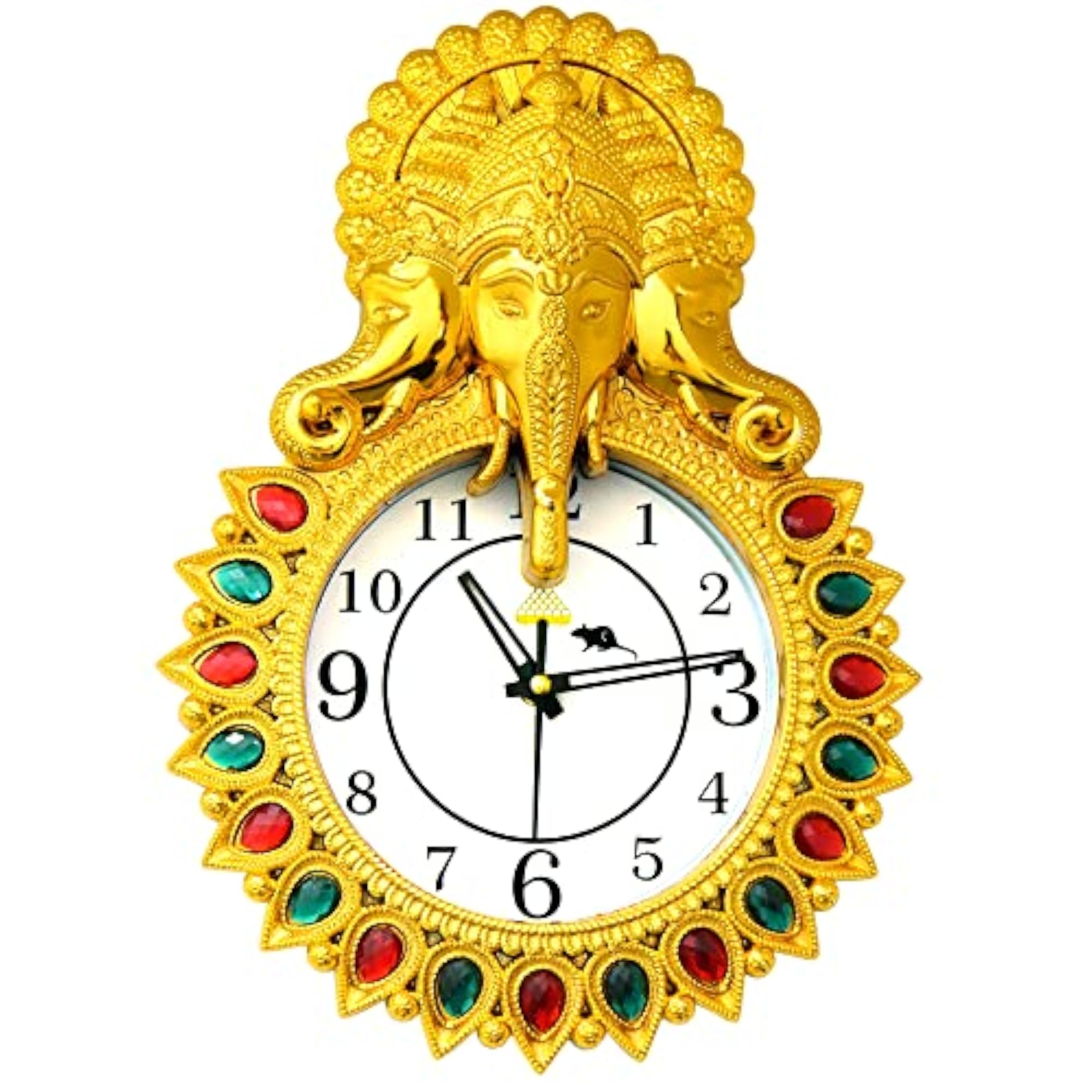 Golden Wall Clock, 13x9 inches