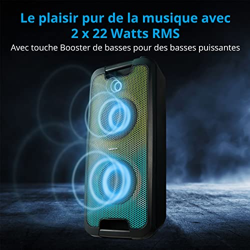 MEDION Enceinte E61400 Écran LCD Bluetooth 5.0 Karaoké Facile à transporter 2 x RMS Neuf - vue 6