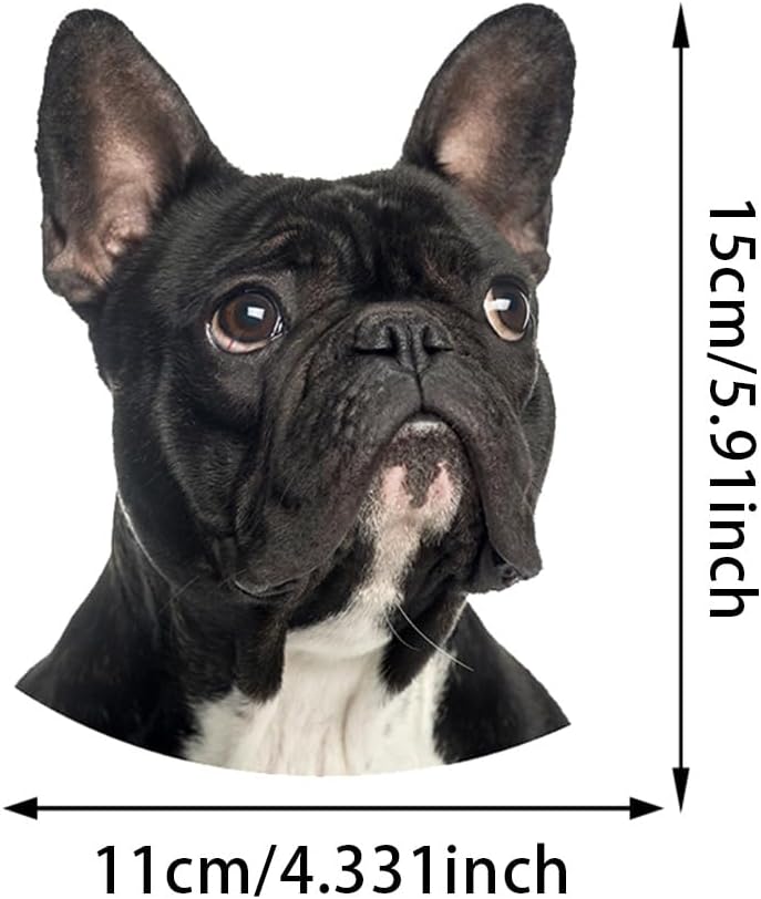 2pcs French Bulldog Vinyl Decal 4.33"x5.91", Adorable Bat-Ear Dog Sticker for Car, Window, Laptop, Urban Pet Decor |#S30167 - Image 2