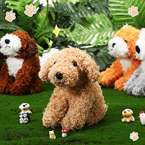 8-Piece Assorted Plush Pets Set - 5 Inch Cute Stuffed Animals For Kids, Classroom & Halloween Themed Party Supplies (Squatting Dog) #TOP4