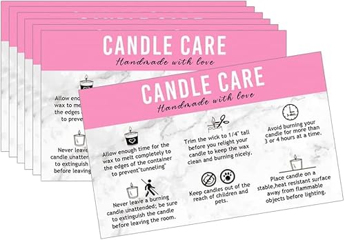 Handmade Candle Care Instruction Card, Card, for Makers Soy Bees