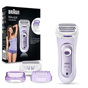 Braun Silk-épil LS 5560 Lady Shaver kabelloser Elektrorasierer für Frauen mit 3 Aufsätzen