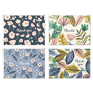 Hallmark Thank You Cards Assortment, Painted Florals (48 Cards with Envelopes for Baby Showers, Bridal Showers, Weddings, All Occasion)