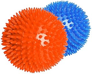 Beylos Durable Pet Puppy Dog Squeaky Chew Ball Toys, Bite Resistant Non-Toxic Soft Natural TPR Rubber, Dog Pet Chew Tooth Cleaning Ring Toy(9cm-2Pcs)