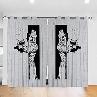 FDASLJ Customized Blackout Window Curtains Rorschach Taking Cover Watchmen Grommet Thermal Insulated Room